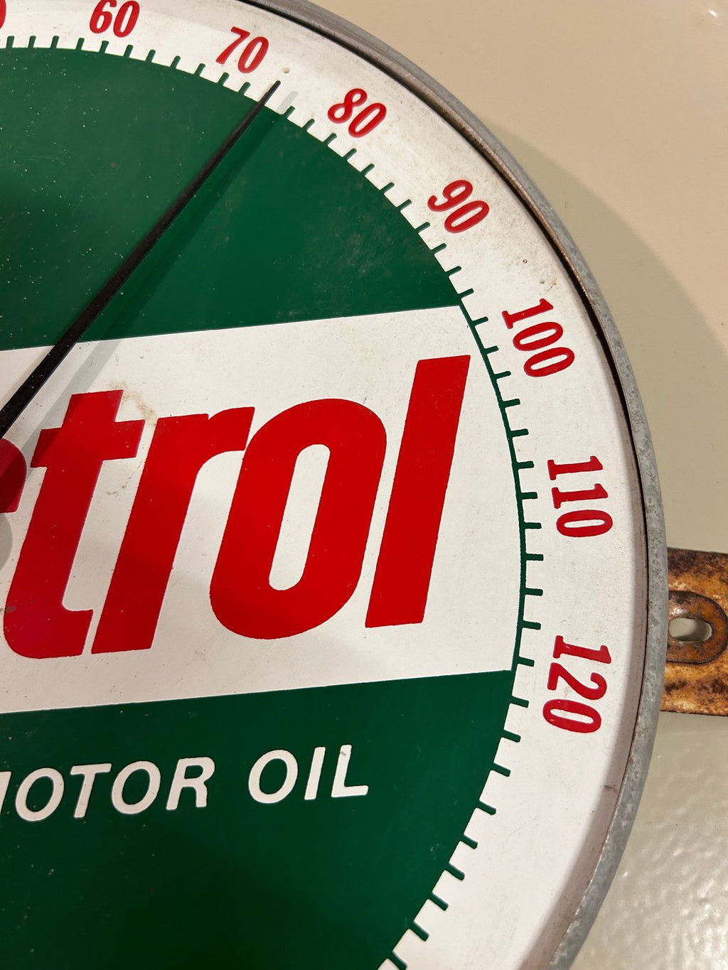 Vintage Castrol Round Wall Thermometer