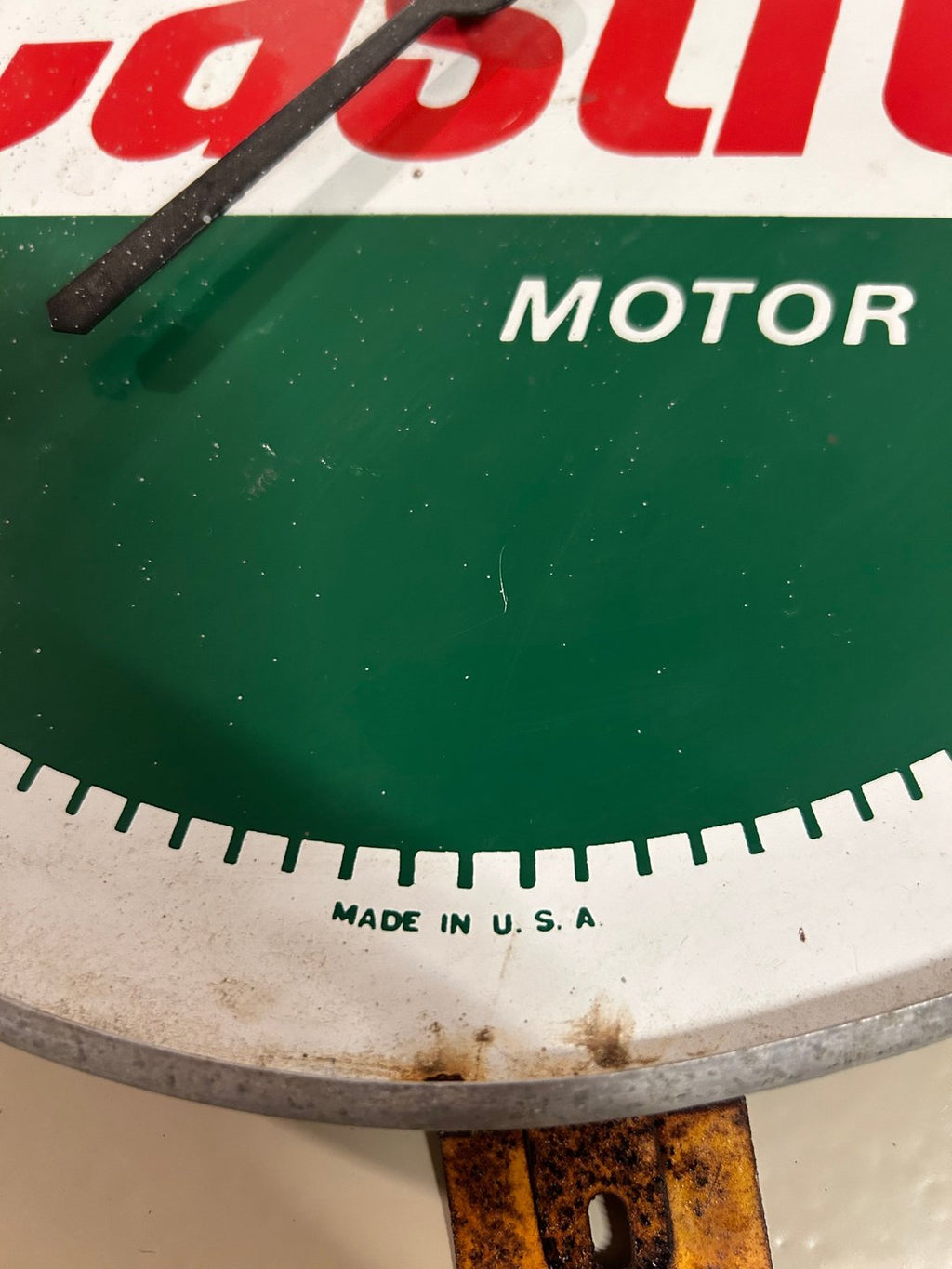 Vintage Castrol Round Wall Thermometer