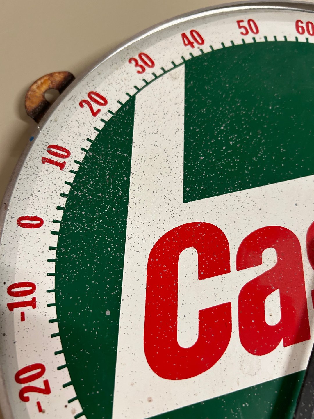 Vintage Castrol Round Wall Thermometer