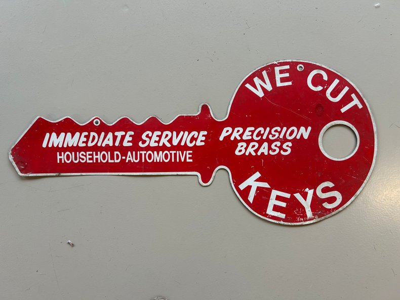 Vintage Double Sided Die Cut Key Sign