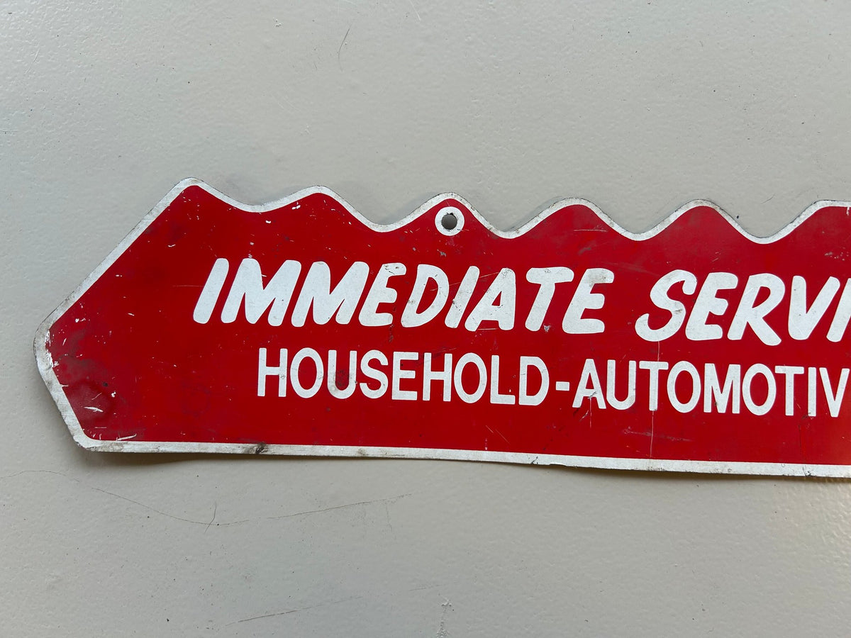 Vintage Double Sided Die Cut Key Sign