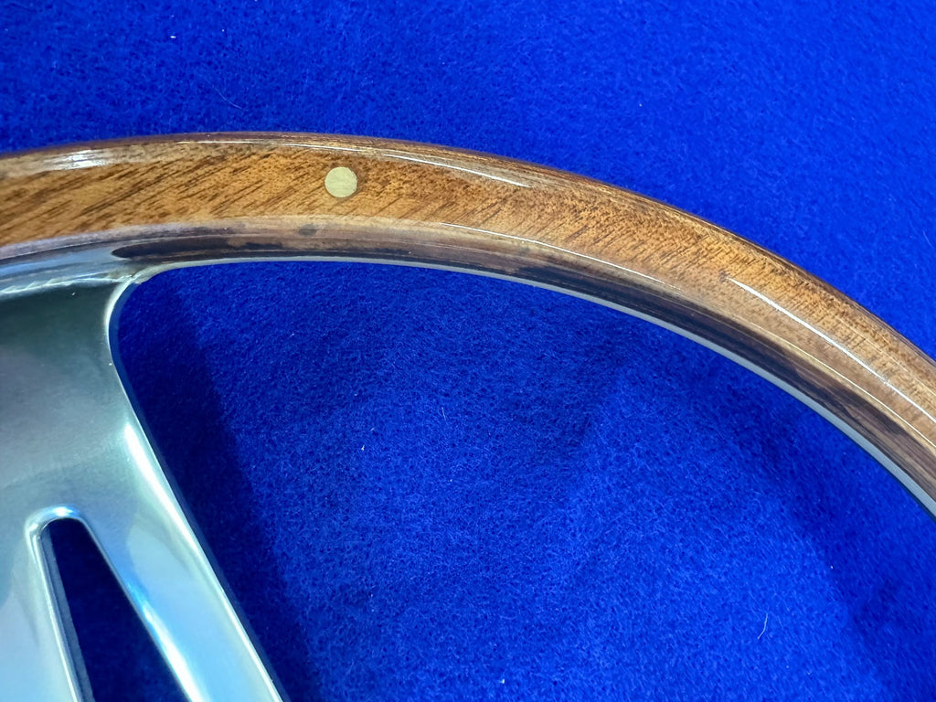 14" Wood and Chrome Classic Steering Wheel