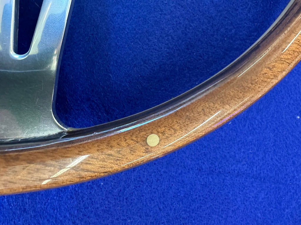 14" Wood and Chrome Classic Steering Wheel