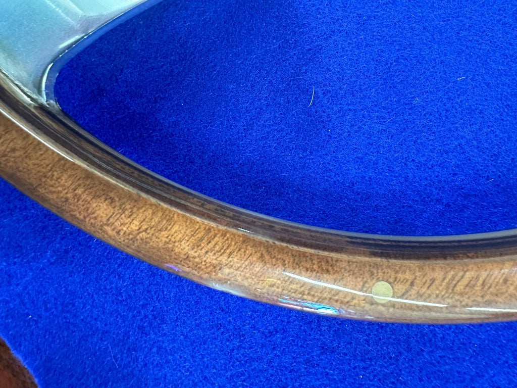 14" Wood and Chrome Classic Steering Wheel