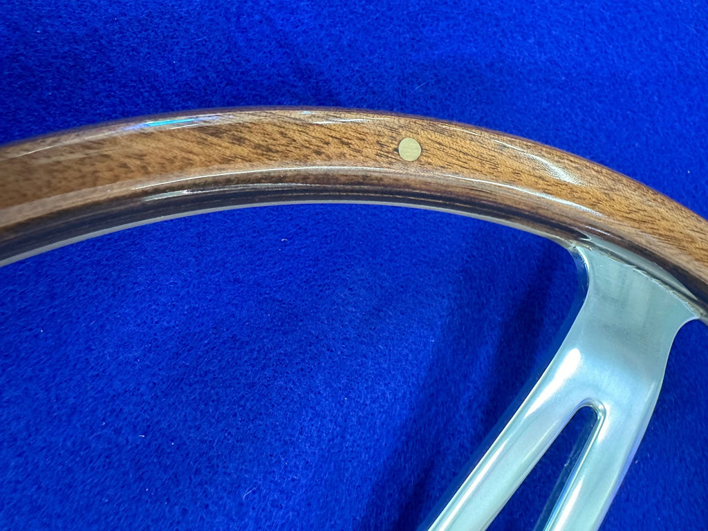 14" Wood and Chrome Classic Steering Wheel