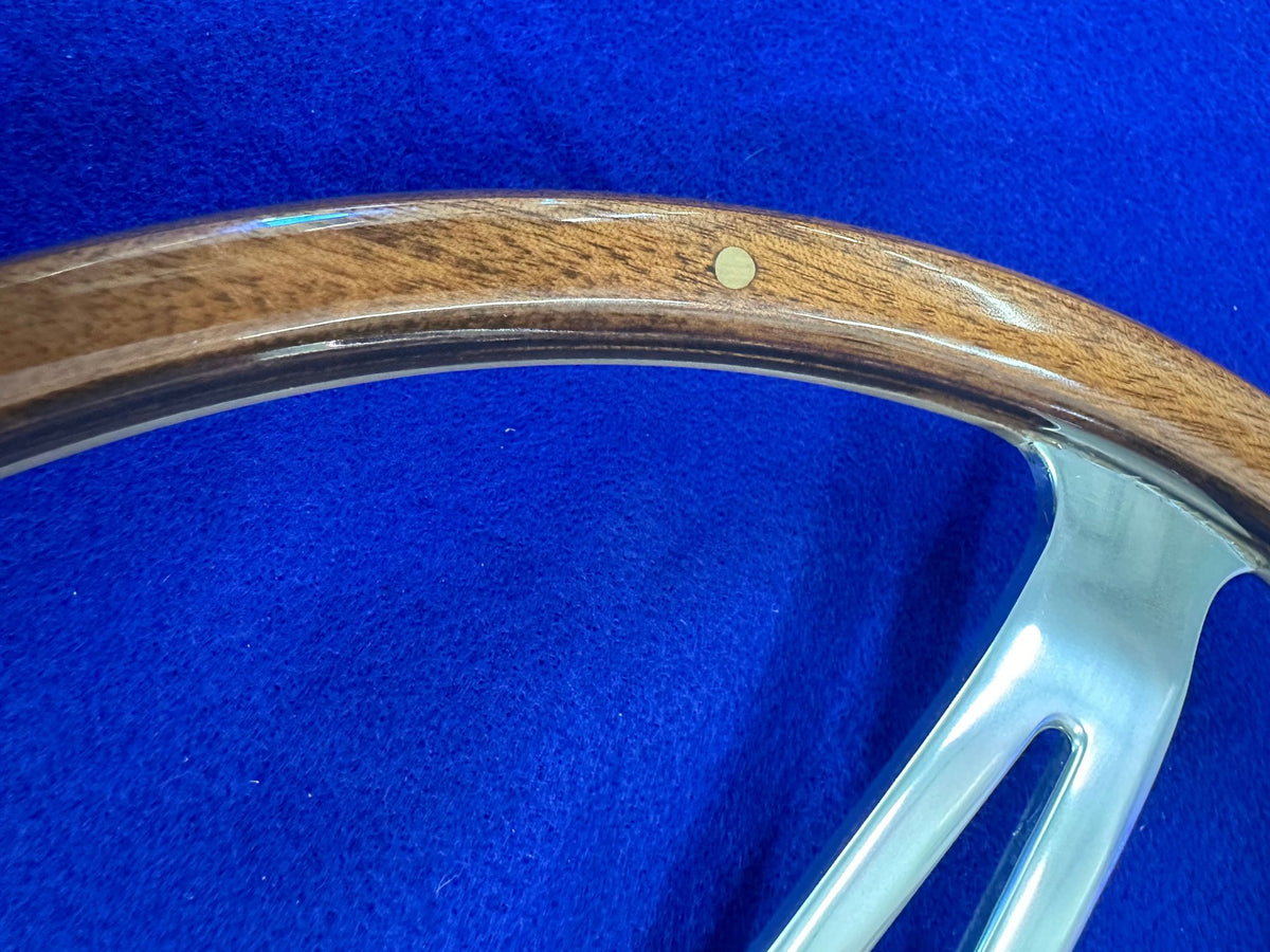 14" Wood and Chrome Classic Steering Wheel