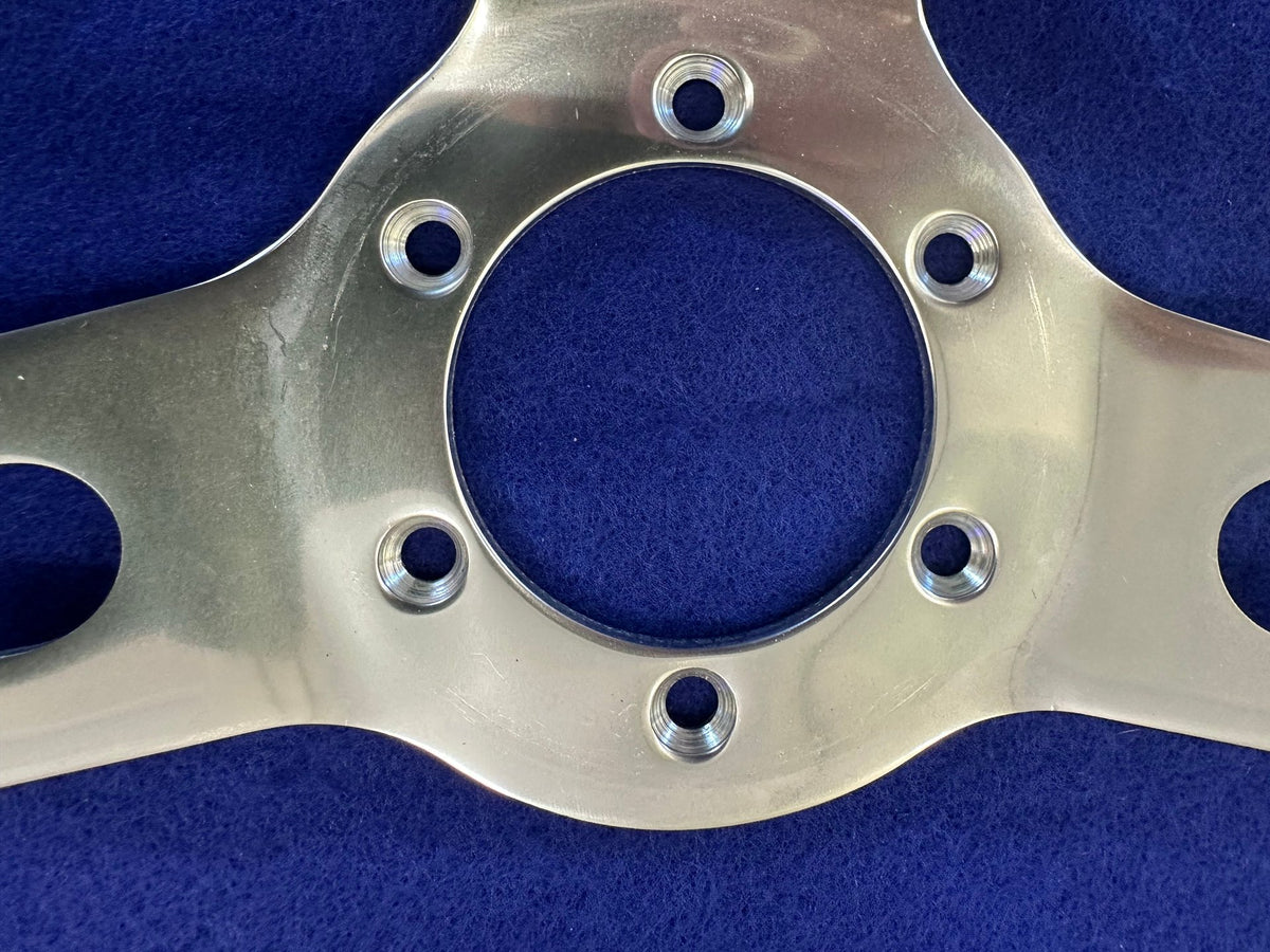 14" Wood and Chrome Classic Steering Wheel