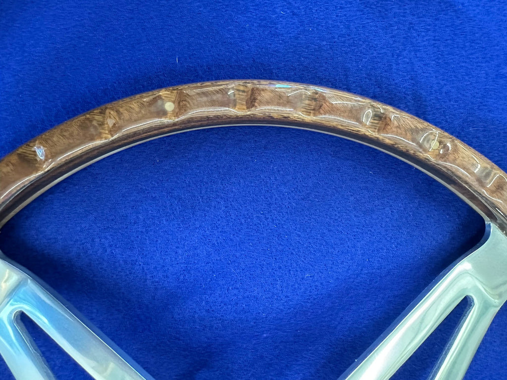14" Wood and Chrome Classic Steering Wheel