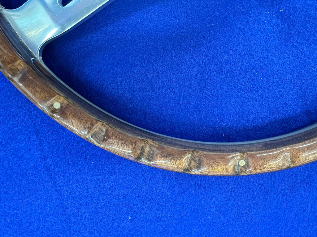 14" Wood and Chrome Classic Steering Wheel