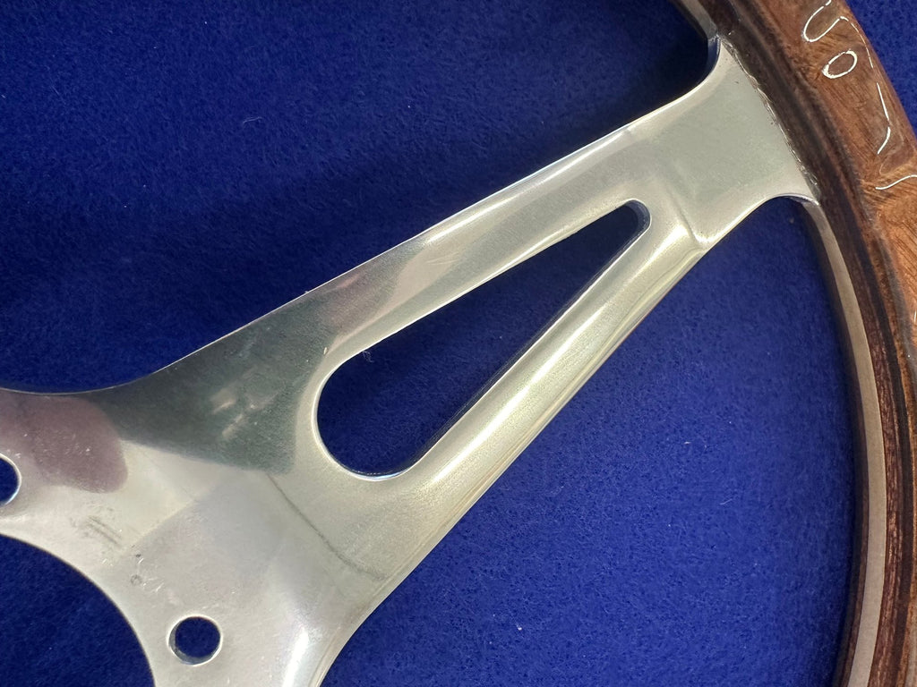 14" Wood and Chrome Classic Steering Wheel