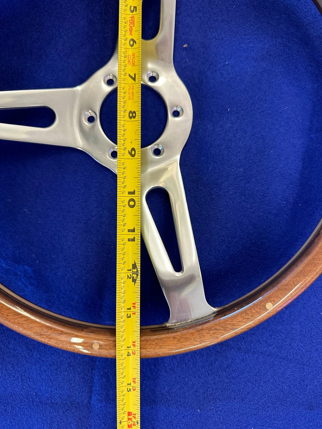 14" Wood and Chrome Classic Steering Wheel