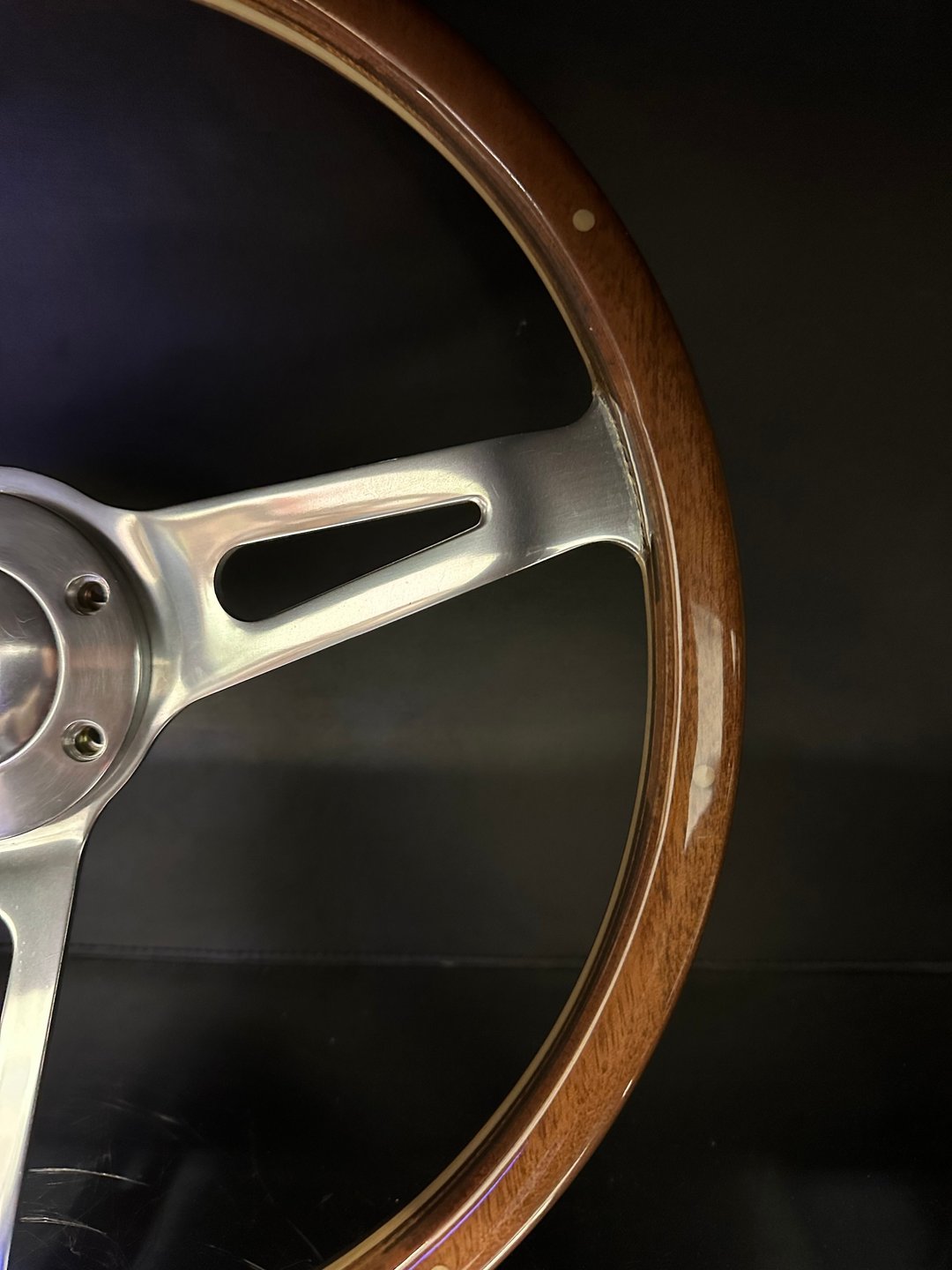 14" Wood and Chrome Classic Steering Wheel