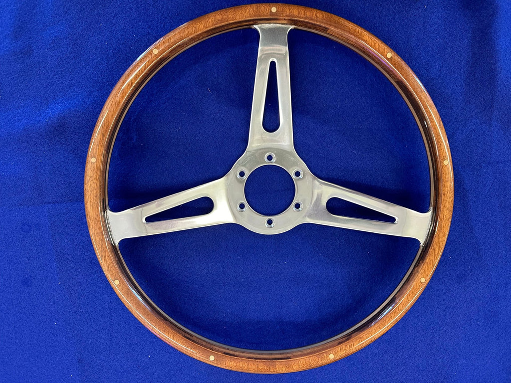 14" Wood and Chrome Classic Steering Wheel