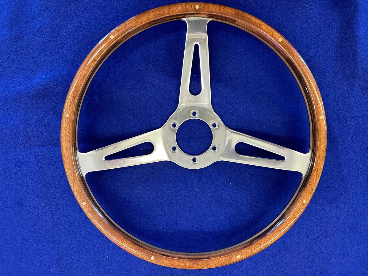 14" Wood and Chrome Classic Steering Wheel