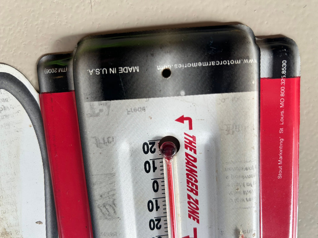 Vintage Hot Rod Fuel Thermometer Miniature Metal Pump Sign