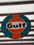 1966 36" Le Mans Style Gulf Double Sided Porcelain Sign