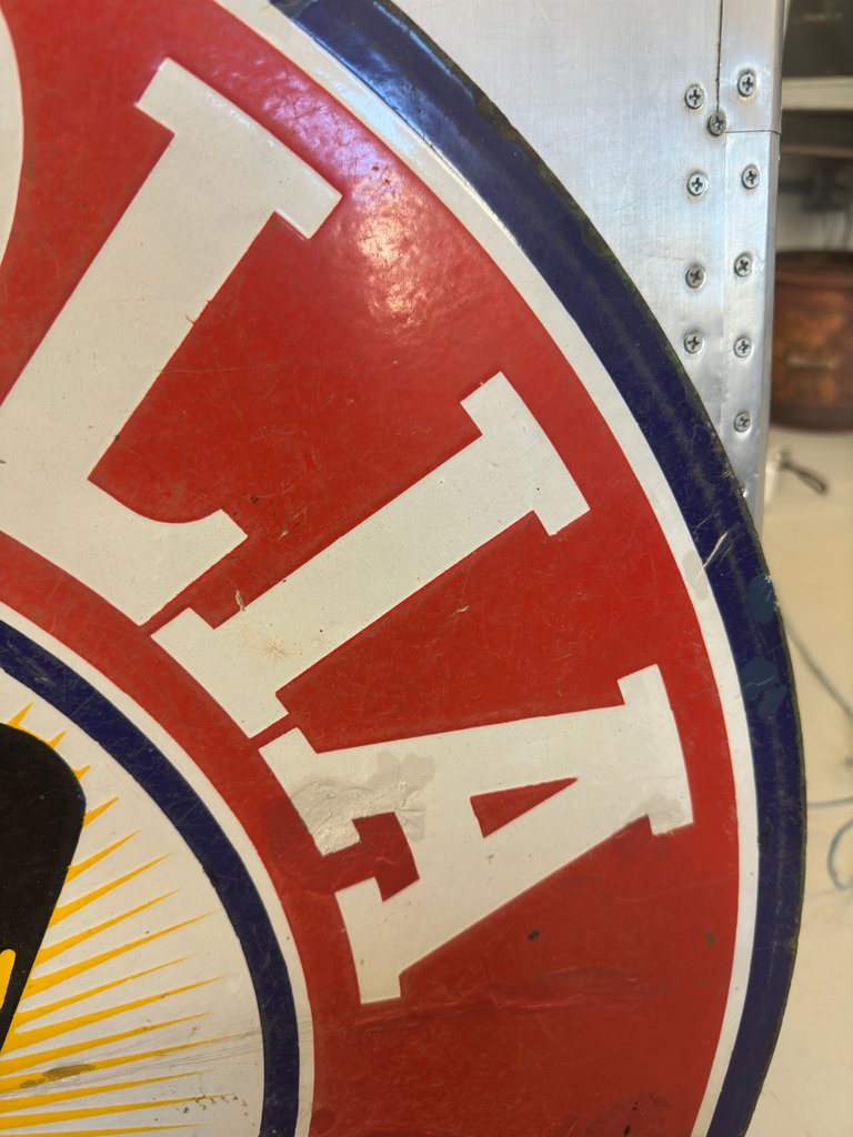 1930's Magnolia Gasoline with Ethyl Double-Sided Porcelain Sign 30"