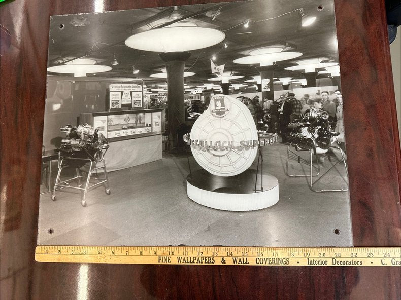 1950s Grancor Speed Shop & McCulloch Superchargers Hot Rod Show Photo – 22" × 18"