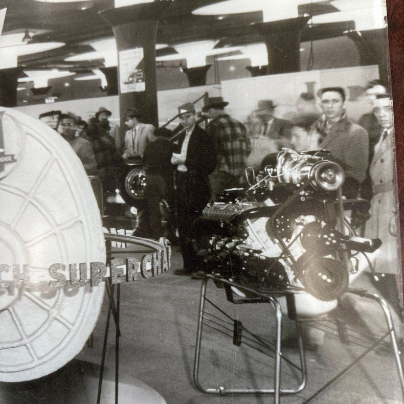 1950s Grancor Speed Shop & McCulloch Superchargers Hot Rod Show Photo – 22" × 18"