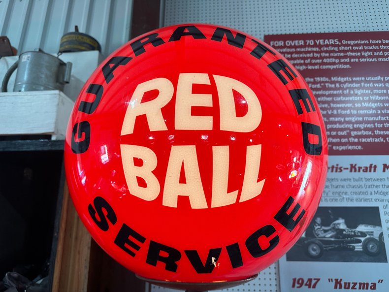 1960s Atlantic Gasoline Red Ball Guaranteed Service Sign