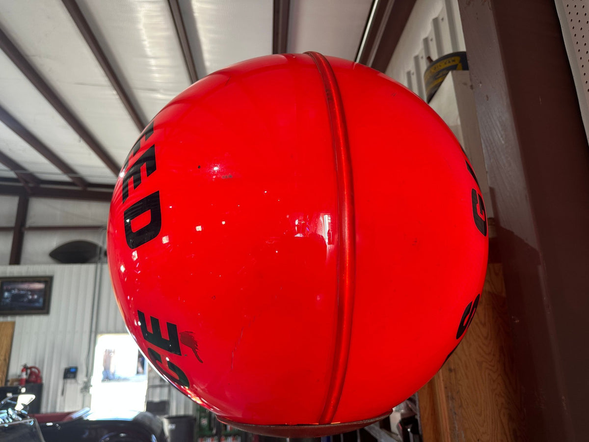 1960s Atlantic Gasoline Red Ball Guaranteed Service Sign