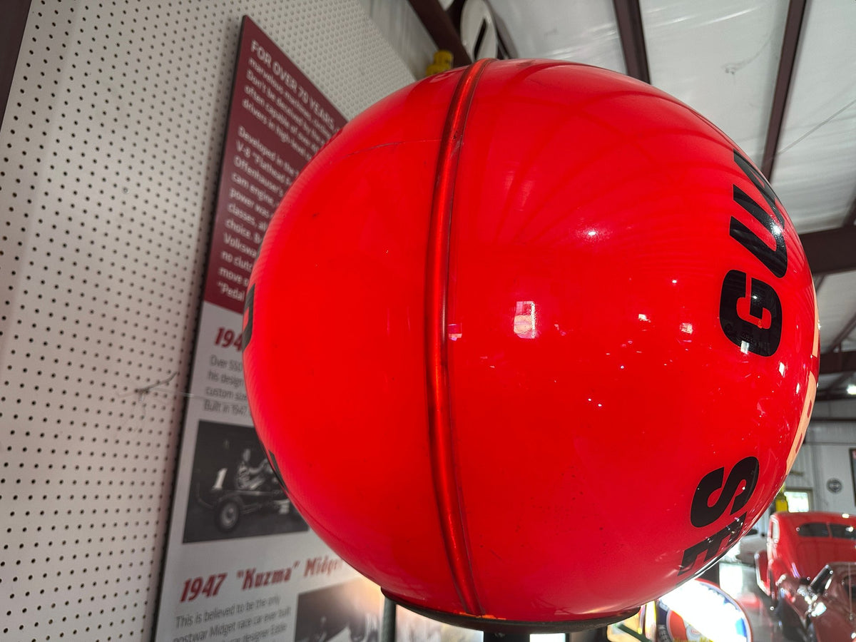 1960s Atlantic Gasoline Red Ball Guaranteed Service Sign