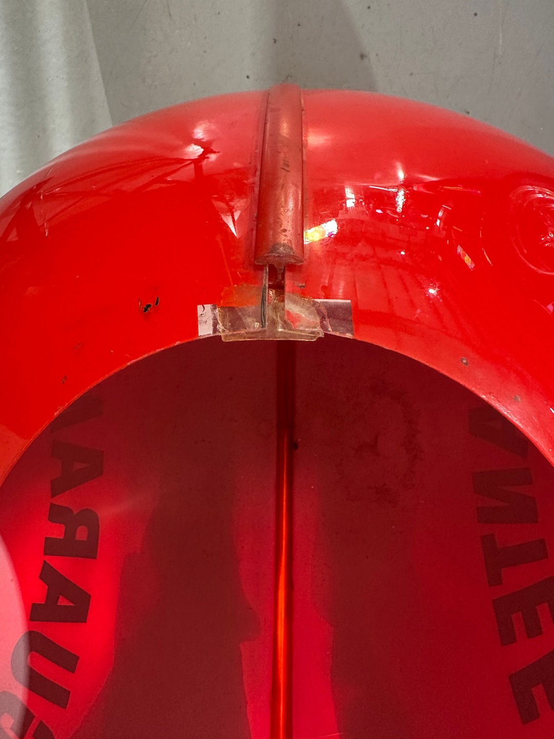 1960s Atlantic Gasoline Red Ball Guaranteed Service Sign