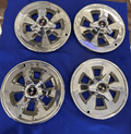 OEM 1965 Corvette Hub Caps & Spinners — Complete Set