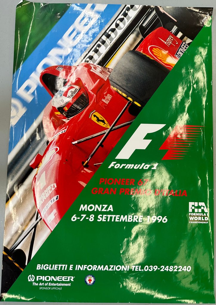 1996 Pioneer Formula 1 Italian Grand Prix Original Poster – Schumacher / Ferrari F310