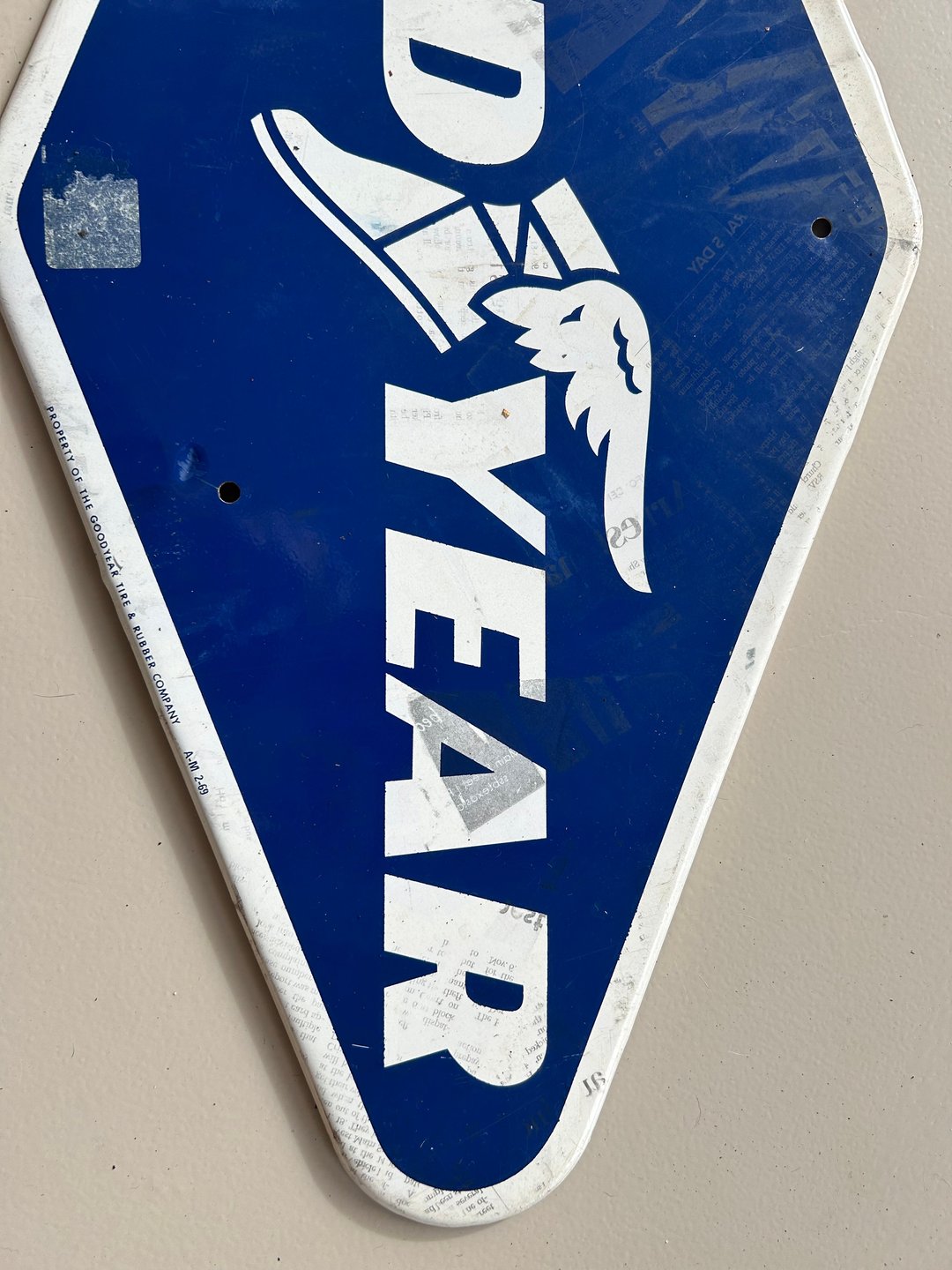 1969 Goodyear Metal Sign