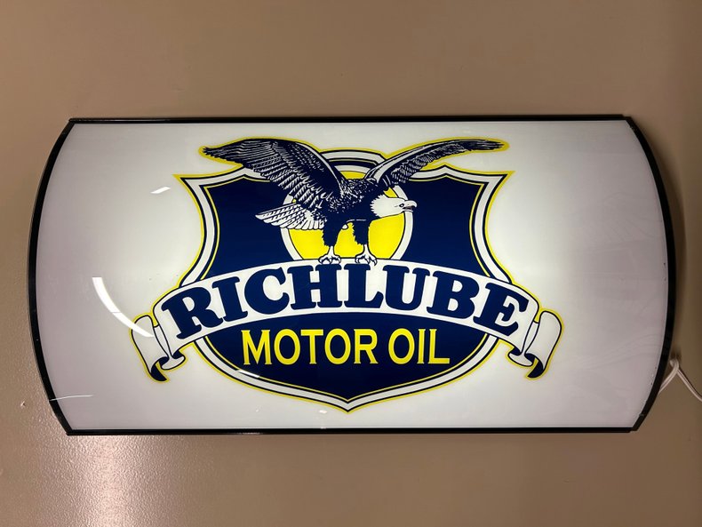 32" Retro Style Richlube Oil Lighted Sign
