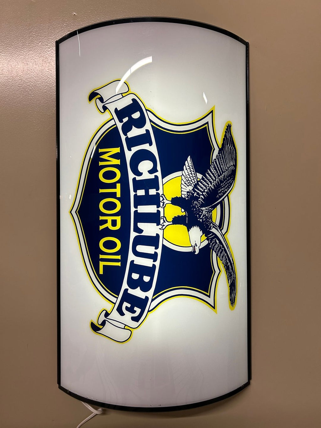 32" Retro Style Richlube Oil Lighted Sign