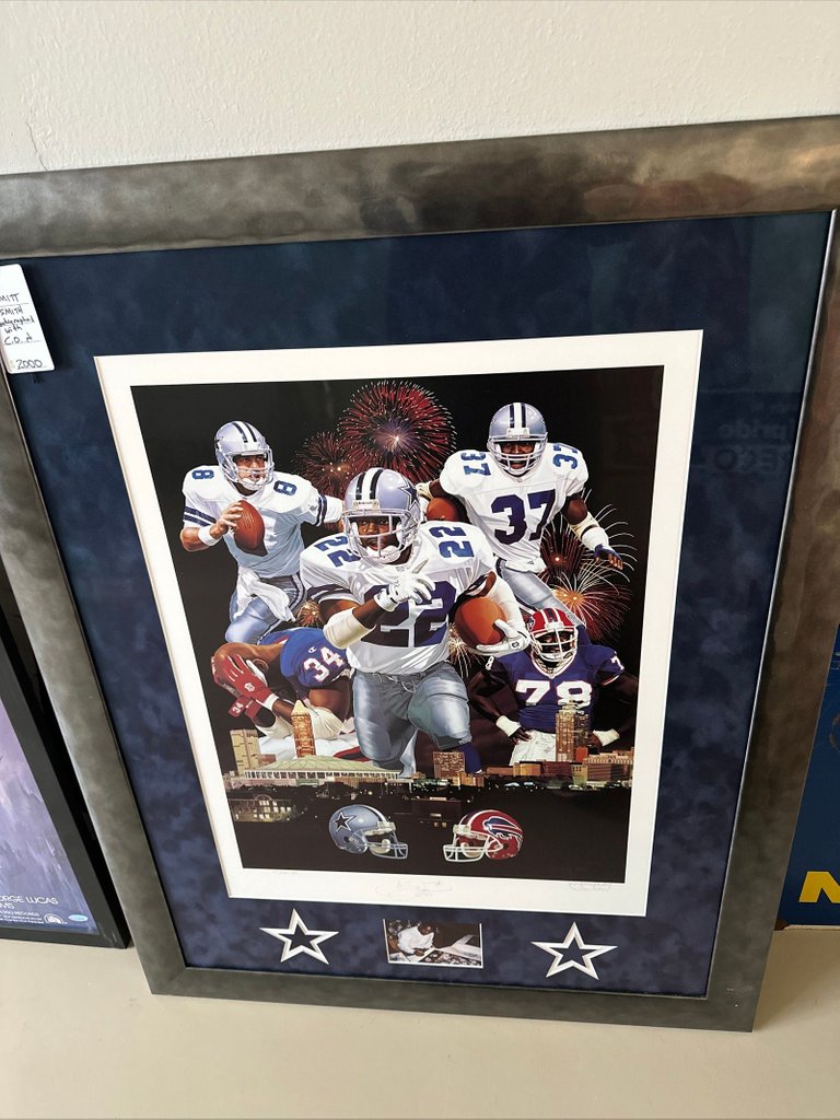 Super Bowl XXVIII Emmitt Smith Signed Limited Print With COA