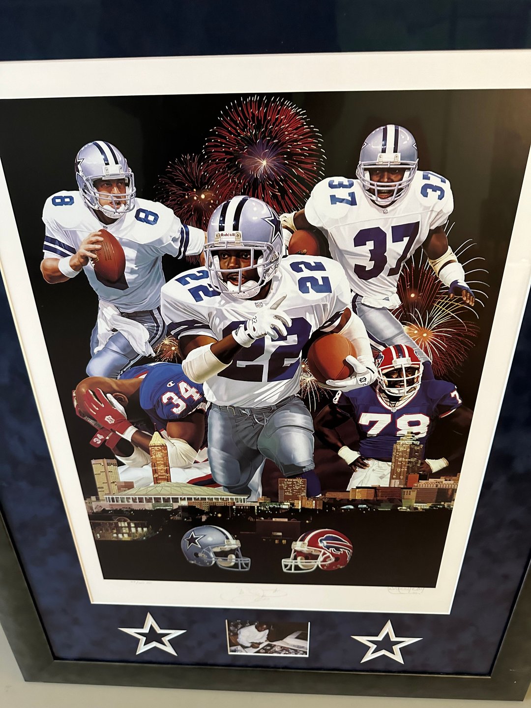Super Bowl XXVIII Emmitt Smith Signed Limited Print With COA