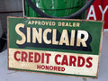 Original Sinclair Double Sided Porcelain Credit Card Sign