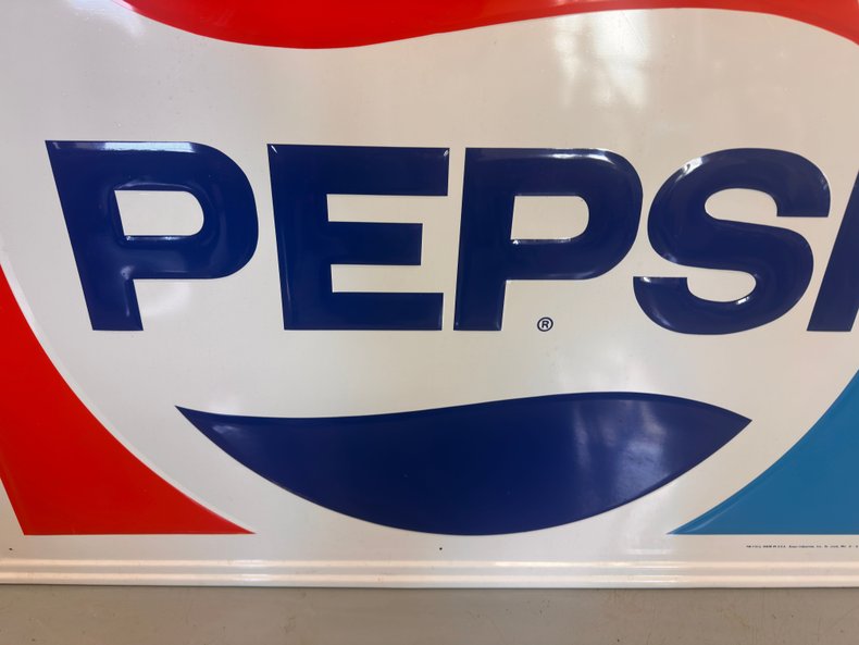 1982 Vintage Pepsi Tin Sign Large 47in x 35in