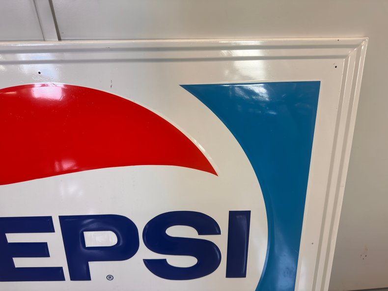 1982 Vintage Pepsi Tin Sign Large 47in x 35in