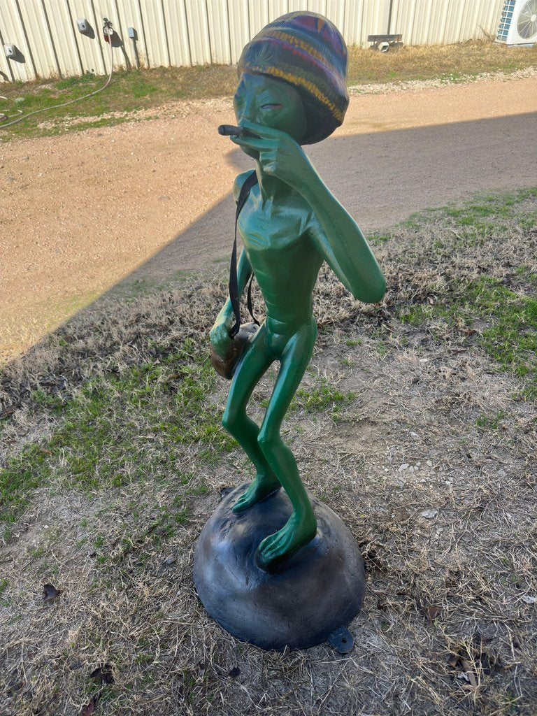 Rastafarian Smoking Alien Statue