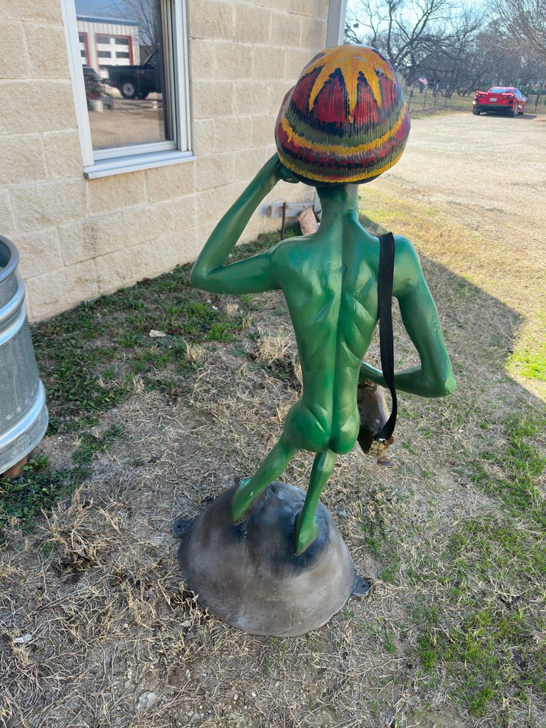 Rastafarian Smoking Alien Statue
