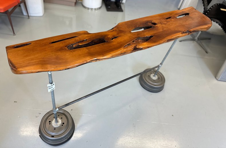 65" Handcrafted Automotive Themed Cedar Table