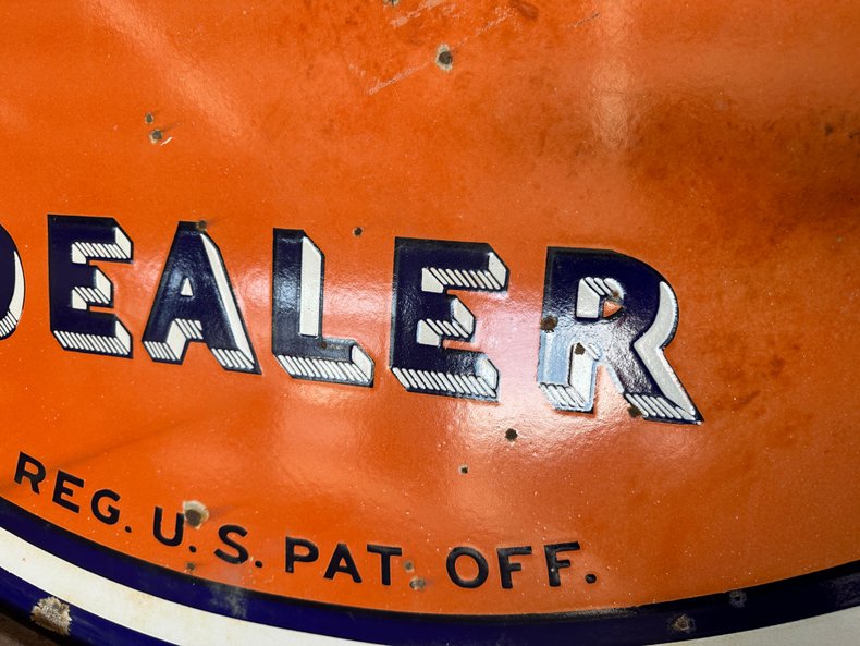 65" Original Gulf Dealer Double Sided Porcelain Sign with Metal Frame