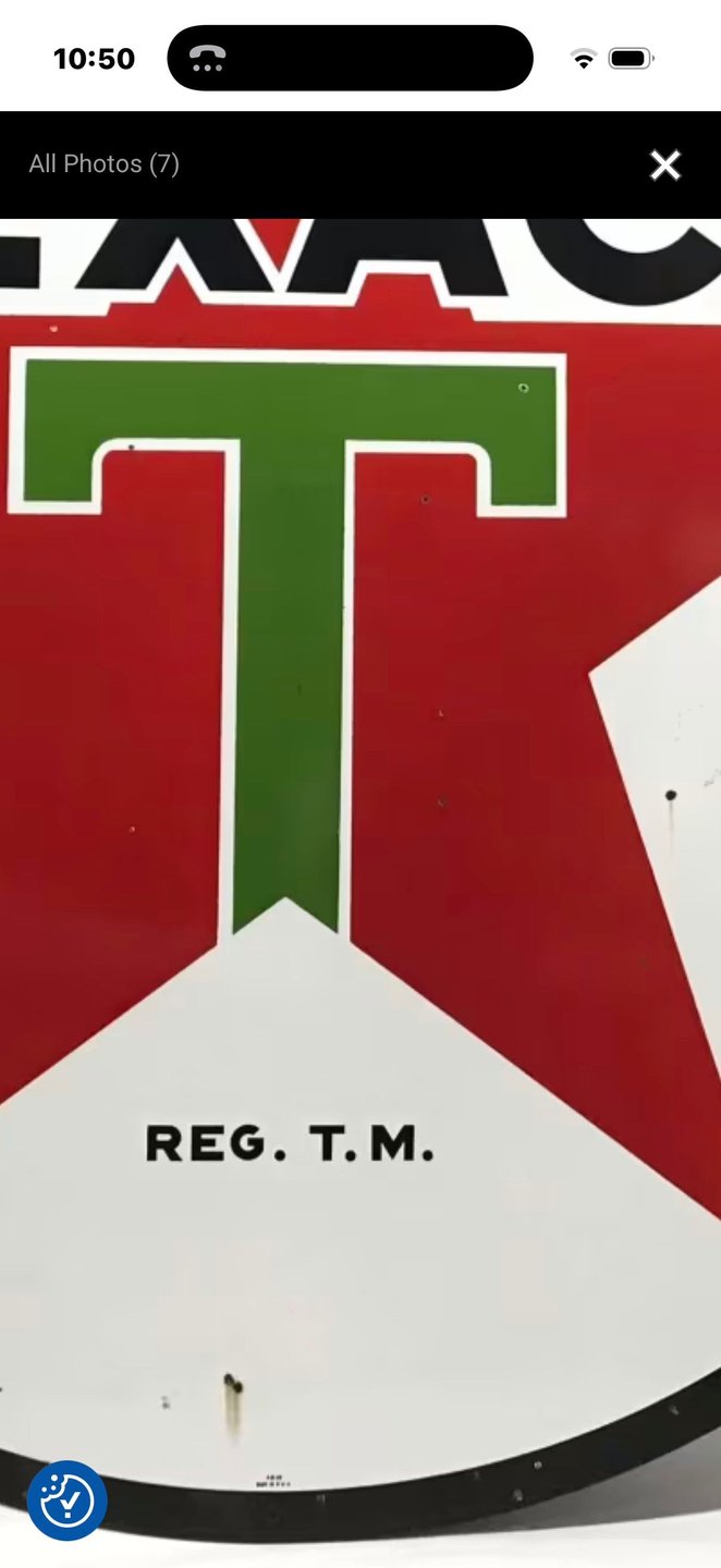 72” 1956 Texaco Double Sided Porcelain Service Station Sign