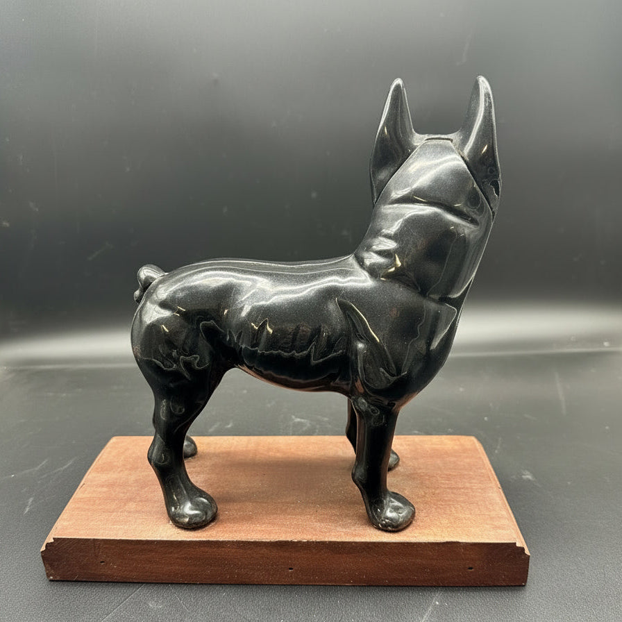 Antique Cast Iron Boston Terrier Door Stop – c. 1920s–1930s