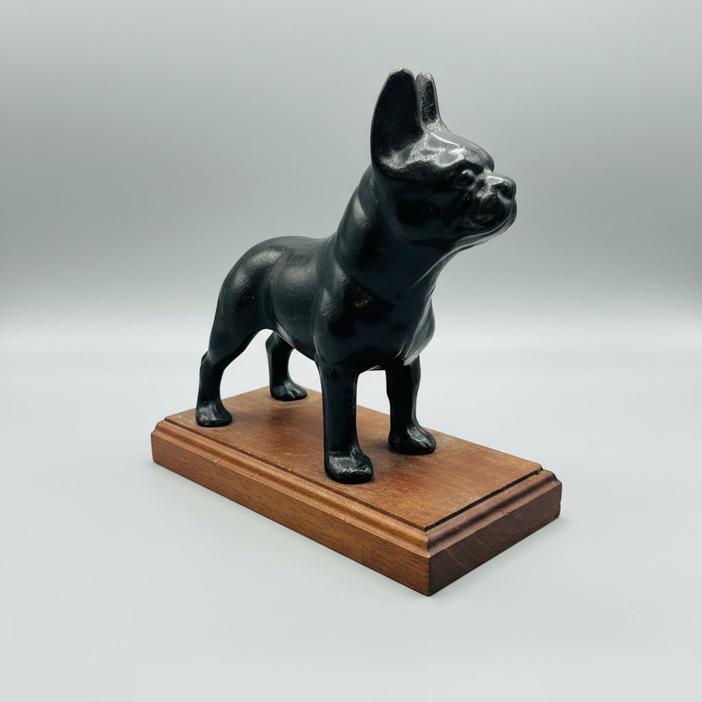Antique Cast Iron Boston Terrier Door Stop – c. 1920s–1930s