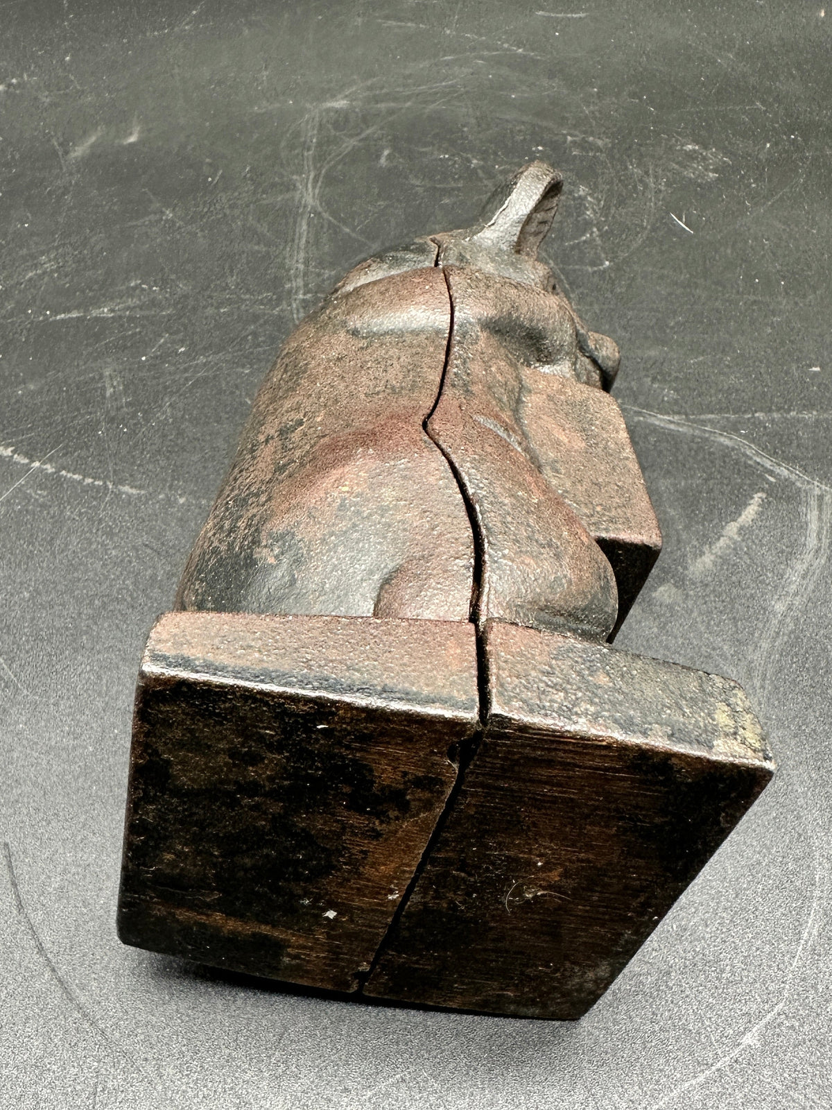 Antique Cast Iron “The Wise Pig” Still Bank – c. 1930s