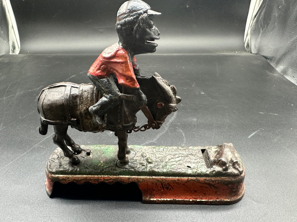 "I Always Did 'Spise a Mule" – Jockey Over Mechanical Bank by J & E Stevens, c. 1879