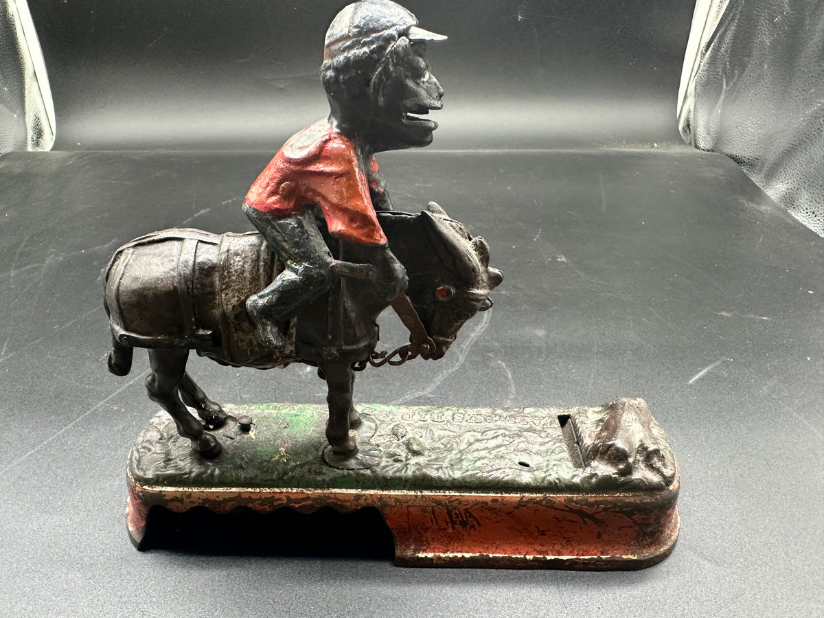 "I Always Did 'Spise a Mule" – Jockey Over Mechanical Bank by J & E Stevens, c. 1879