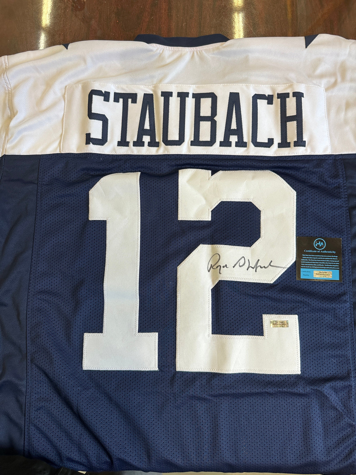 Roger Staubach Signed Dallas Cowboys Jersey — Heritage Authentication