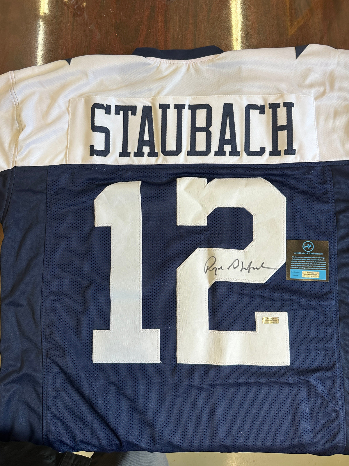 Roger Staubach Signed Dallas Cowboys Jersey — Heritage Authentication