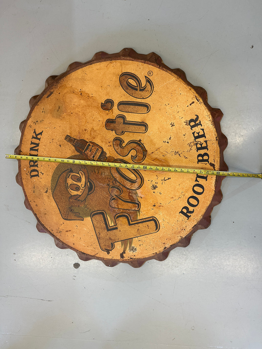 Vintage Frostie Root Beer Bottle Cap Sign